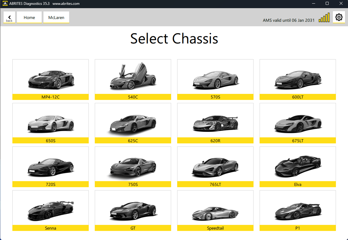 Abrites Diagnostics for McLaren models
