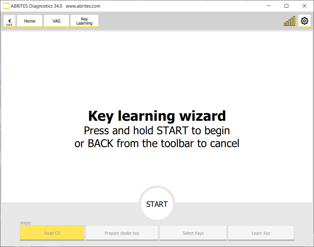 VAG Online Key Learning Wizard
